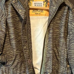Scotch & Soda Khaki/Gray Zebra Bomber Jacket